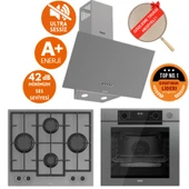 Ferre FryART&SteamART-SilentArt MIL Sessiz Antrasit-Gri  Ankastre Set (D088-SA + QEP64CPR +LN388) thumbnail 1