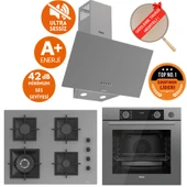 Ferre FryArt&SilentArt-SteamArt QG Sessiz Antrasit Gri Ankastre Set (D088-SA+XE64CPR+SC408-WFA wok) thumbnail 1