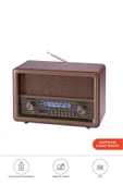D56 Ahşap Nostaljik Uzaktan Kumandalı Bluetooth Hoparlör – Radyo, USB/TF, TWS, Şarjlı thumbnail 5