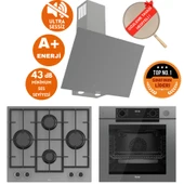 Ferre FryART&SteamART-SilentArt LOOK Sessiz Antrasit-Gri  Ankastre Set (D079-SA + QEP64CPR +LN388) thumbnail 1