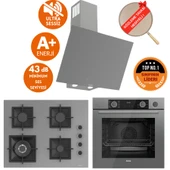 Ferre FryArt&SilentArt-SteamArt Fi Sessiz Antrasit Gri Ankastre Set (D079-SA+XE64CPR+SC408-WFA wok) thumbnail 1