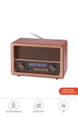 D56 Ahşap Nostaljik Uzaktan Kumandalı Bluetooth Hoparlör – Radyo, USB/TF, TWS, Şarjlı thumbnail 1