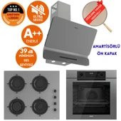 Ferre FryArt & SilentArt RİO Sessiz Antrasit Gri Ankastre Set (D082-SA + QEP63CPR + CS208-FA ) thumbnail 1