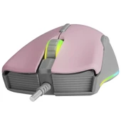 Rampage SMX-R21 COMPACT Usb Pembe/Gri RGB Işıklı+Macro 7200dpi / 1000hz Gaming Oyuncu Mouse Rampage thumbnail 3
