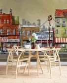 Sokak Manzara Çizimi Duvar Kağıdı Baskı thumbnail 5