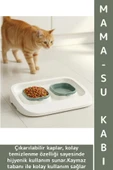 Evcil Hayvan Kaymaz Taban Çıkarılabilir Tasarım Çift Bölmeli Kedi Köpek Plastik Mama Su Kabı 2 in 1 thumbnail 1