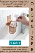 Dayanıklı Asılabilir Kolay Montaj Mutfak Banyo Küçük Eşya Çocuk Odası Sevimli Ayı Figürlü Organizer thumbnail 1