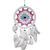 Pembe Nazar Motifli Kuş Tüylü Duvar Süsü thumbnail 2