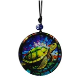 Kaplumbağa Desenli Mavi Renk 12 Cm Duvar Süsü thumbnail 3