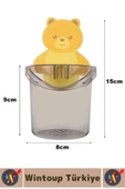 Dayanıklı Asılabilir Kolay Montaj Mutfak Banyo Küçük Eşya Çocuk Odası Sevimli Ayı Figürlü Organizer thumbnail 5