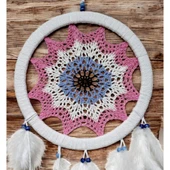 Pembe Nazar Motifli Kuş Tüylü Duvar Süsü thumbnail 3