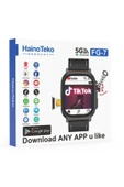 HainoTeko FG-7 Siyah 5G Sim Kartlı Full Android Akıllı Saat GPS Wi-Fi Kameralı + Deri ve Silikon Kordon thumbnail 4