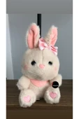 Sevimli Tavşan Peluş Oyuncak Kurdelalı Kalpli Hediyelik Uyku Arkadaşı 15 Cm thumbnail 1