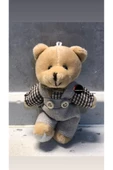 Sevimli Elbiseli Tulumlu Ayıcık Peluş Oyuncak Anahtarlık Uyku Arkadaşı Hediyelik 12 CM thumbnail 1