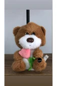 Sevimli Gül Tutan Ayıcık Peluş Oyuncak Anahtarlık Hediyelik Uyku Arkadaşı 15 Cm thumbnail 1