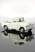 1955 Chevrolet Stepside Beyaz Kamyonet Çek Bırak Metal Model Oyuncak Araba 12 Cm thumbnail 1