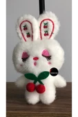 Sevimli Tavşan Peluş Oyuncak Pofidik Anahtarlık Uyku Arkadaşı Hediyelik 12 CM thumbnail 1