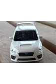 Lisanslı Subaru WRZ STI Çek Bırak Model Metal Araba (1:34) 43693D Beyaz thumbnail 3