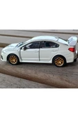 Lisanslı Subaru WRZ STI Çek Bırak Model Metal Araba (1:34) 43693D Beyaz thumbnail 1