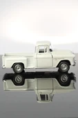 1955 Chevrolet Stepside Beyaz Kamyonet Çek Bırak Metal Model Oyuncak Araba 12 Cm thumbnail 3