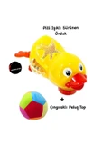 Eğlenceli Pilli Işıklı Sürünen Ördek ve Çıngıraklı Top thumbnail 1