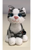 Sevimli Peluş Kedi Oyuncak Hediyelik Uyku Arkadaşı Renkli Gözlü 15 cm thumbnail 1