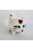 Beyaz Turuncu Renk Yürüyen Miyavlayan Kedi Işıklı Sesli Hareketli Peluş Kedi thumbnail 2