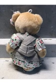 Sevimli Elbiseli Tulumlu Ayıcık Peluş Oyuncak Anahtarlık Uyku Arkadaşı Hediyelik 12 CM thumbnail 2