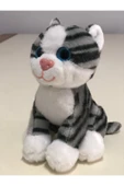Sevimli Peluş Kedi Oyuncak Hediyelik Uyku Arkadaşı Renkli Gözlü 15 cm thumbnail 3