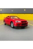 Nissan Skyline Gt-r R34 1/36 Ölçek Diecast Metal Model Araba Oyunca Araba thumbnail 1