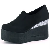 Erkan Saçmacı Lumi Siyah Süet Yuvarlak Burun Taşlı Gizli Dolgu Topuklu Günlük Ayakkabı thumbnail 1