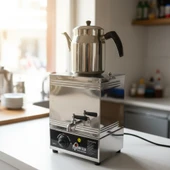 Han Çelik Tek Demlikli Endüstriyel Elektrikli Çay Kazanı - Demlik Hediyeli thumbnail 3