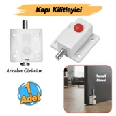 Düğmeli Yaylı Kapı Mobilya Dolap Kilidi Plastik 1 Adet Kapı Tutucu Stoper Sabitleme Kilitleme Aparat thumbnail 2