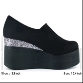 Erkan Saçmacı Lumi Siyah Süet Yuvarlak Burun Taşlı Gizli Dolgu Topuklu Günlük Ayakkabı thumbnail 2