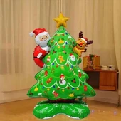 Dev Boy Folyo Balon Yılbaşı Ağacı Noelbabalı Keyikli Ayakta Durabilen Folyo Balon 125 85 Cm thumbnail 2