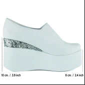 Erkan Saçmacı Lumi Beyaz Streç Yuvarlak Burun Taşlı Gizli Dolgu Topuklu Günlük Ayakkabı thumbnail 2