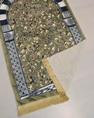 Pratik ve Taşınabilir İpek Dokulu Çantalı Seccade Ravza Desenli Fermuarlı thumbnail 4