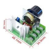 Hız Düğmesi 2000W Thyristor Elektronik Voltaj Regülatörü Dim Hız Sıcaklık Kontrolü thumbnail 3
