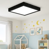 Siyah Mermer Desenli Led Panel Aydınlatma Avize 60 60 cm 3200K Gün ışığı thumbnail 2