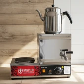 Han Çelik Tek Demlikli Pleytli Endüstriyel Elektrikli Çay Kazanı - Demlik Hediyeli thumbnail 4