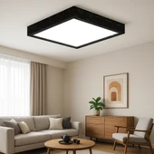 Siyah Mermer Desenli Led Panel Aydınlatma Avize 30 30 cm 3200K Gün ışığı thumbnail 1