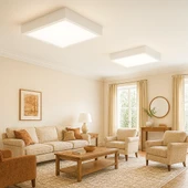 Beyaz Çerçeveli Led Panel Aydınlatma Avize 30 30 cm 6500K Beyaz ışık thumbnail 4