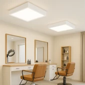 Beyaz Çerçeveli Led Panel Aydınlatma Avize 60 60 cm 6500K Beyaz ışık thumbnail 4