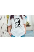 EYDXLMUG Atatürk Baskılı Beyaz Unısex T-shırt thumbnail 1
