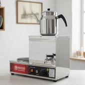 Han Çelik Tek Demlikli Pleytli Endüstriyel Elektrikli Çay Kazanı - Demlik Hediyeli thumbnail 1