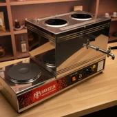 Han Çelik Çift Demlikli Pleytli Endüstriyel Elektrikli Çay Kazanı thumbnail 4