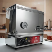 Han Çelik Çift Demlikli Endüstriyel Elektrikli Çay Kazanı - Sıcaklık Göstergeli thumbnail 5