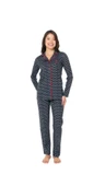 Us Polo Uzun Kol oydan Düğmeli Pijama Takım 20144 thumbnail 1