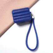 E2M AIRPODS 4 DERİ PUFF KILIF MAVİ thumbnail 1