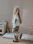 KIZ ÇOCUK ENJOY KOL FİYONK MODELLİ 3 İPLİK ŞARDONLU TAKIM thumbnail 3